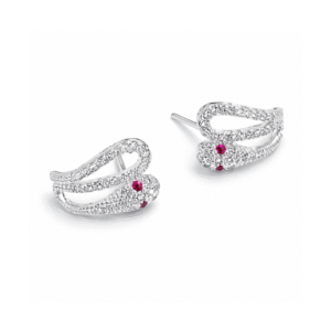 Brinco Prata Cobra Cravejada Torcida