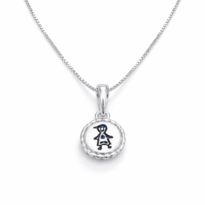 Colar Prata Ping Medalha Boy/Girl