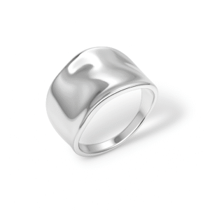 Anel Prata Batido Liso