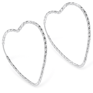 Argola Prata Torcida Coração 4,9 cm