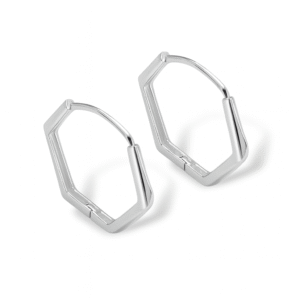 Brinco Prata Argola Hexagonal Lisa G