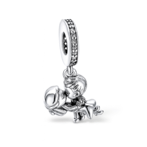 Berloque Prata Noivos Casamento Cravejado