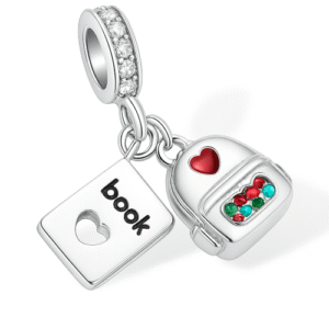 Berloque Prata Ping Book e Mochila