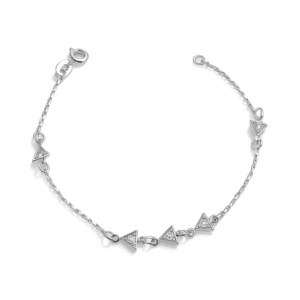 Pulseira Prata 5 Triangulos Zirconias