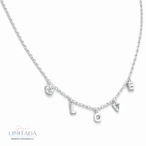 Choker Prata Letras LOVE