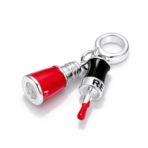 Berloque Prata Esmalte Vermelho