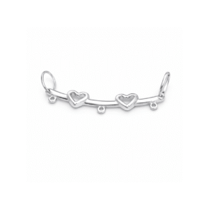 Pingente Prata Canga 2 Corações