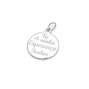 Pingente Prata Medalha "Tu és minha Esperança Senhor"