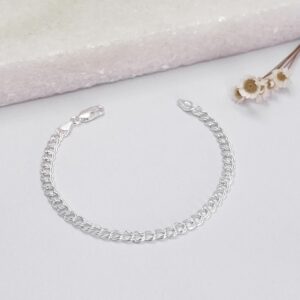 Pulseira Prata Elo Duplo 4 MM