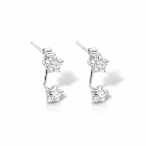 Cartela Brincos Prata Estrela Gracy Kelly 05 mm - Contém 03 Pares