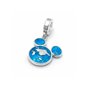 Berloque Prata Mickey Mundo Azul