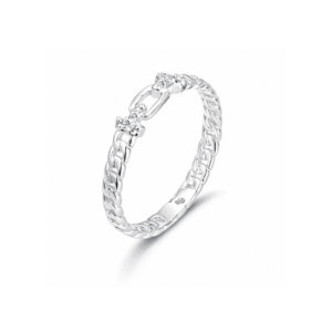 Anel Prata Aro Corrente