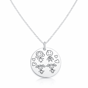 Colar Prata Casal e Filhas