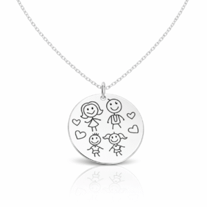 Colar Prata Casal e Filhos